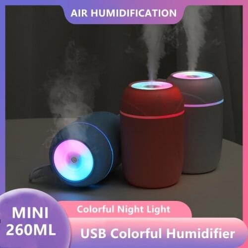 260ML Air Humidifier USB Colorful Light Essential Oil Diffuser Cool Mist Maker Purifier Aromatherapy For Car Home Nano Spray