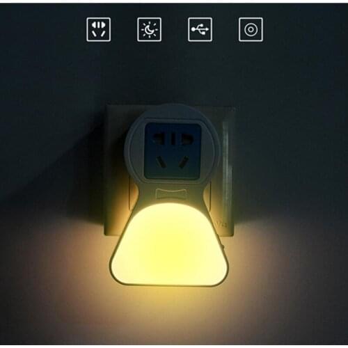 EU / US Plug Smart Socket Night Light Private Mode New Multifunctional USB Creative Intelligent Lights Bedroom Row Nightlight