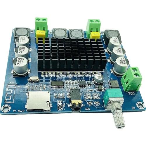 Xh-a105 Digital Bluetooth Power Amplifier Board Supports Aux on Board Potentiometer Tda7498 Dual 100W