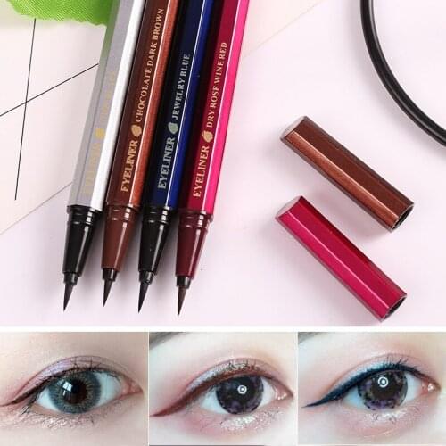 Xixi colorful eyeliner pencil diamond blue wine red black eyeliner tattoo waterproof long lasting liquid eyeliner pen AC043