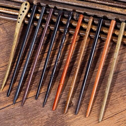 Ebony Wooden Hair Sticks Jewelry For Women Vintage Handmade Sandalwood Headwear Hairpins Minimalism Hair Accessories Wholesale