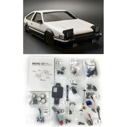 1/28 RC Car 4WD Chassis Body Shell MINID Drift Racing KIT Motor ESC Toys For Boys For TOYOTA AE86 THZH1121-SMT4