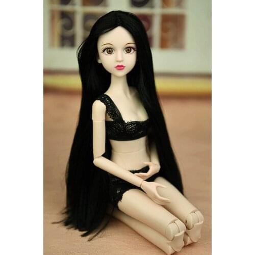 1/4 BJD Original Nude XINYI Doll Black Hair 3D Real Eyes 46cm Naked Doll Body & Head Make-up Doll For Cosplay DIY Dolls Kid Toys