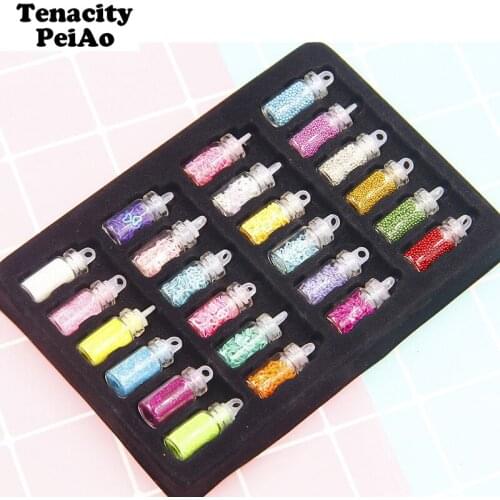 1 Set 24color flash powder flash sequins diamonds sequins material epoxy mold makeing jewelry filling for Mini DIY jewelry