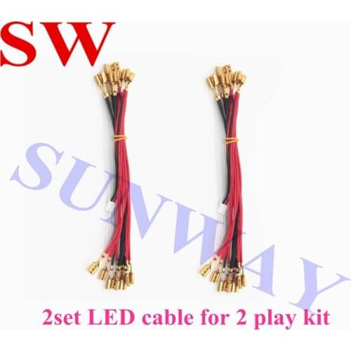 10sets 2.8mm terminal cable arcade push button led lights wiring 2Pin port to USB wire harness for arcade game machine parts
