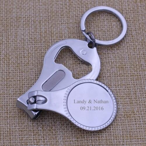 100 Personalized Wedding Favor For Guests Custom Nail Clipper Wine Bottle Opener Keychain Souvenir Kids Baby Bridal Shower Gifts
