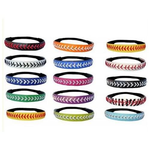 2pcs/set Softball Baseball Headbands Seamed Leather Baseball Fast Pitch Hair Bands Bandage On Head Gum For Hair Scrunchy