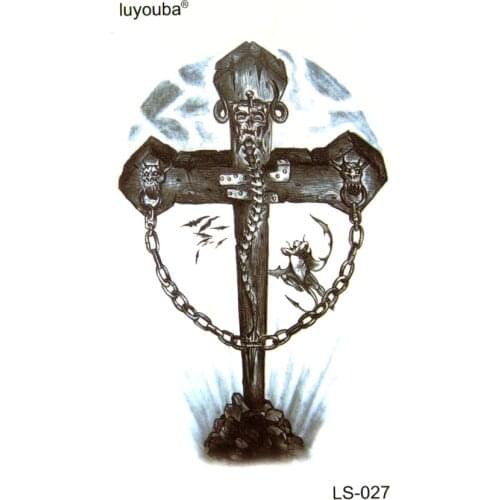 20pcs The cross waterproof temporary tattoos men harajuku Dragon Dragon Chains flash tattoo sticker tatuaje animal sleeve tatoo