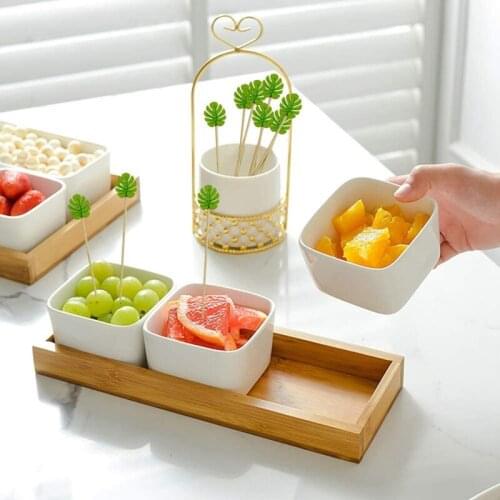 200Pc Bamboo Pick Buffet Tropical Leaves Cupcake Fruit Fork Dessert Salad Stick Cocktail Skewer for Party Decor