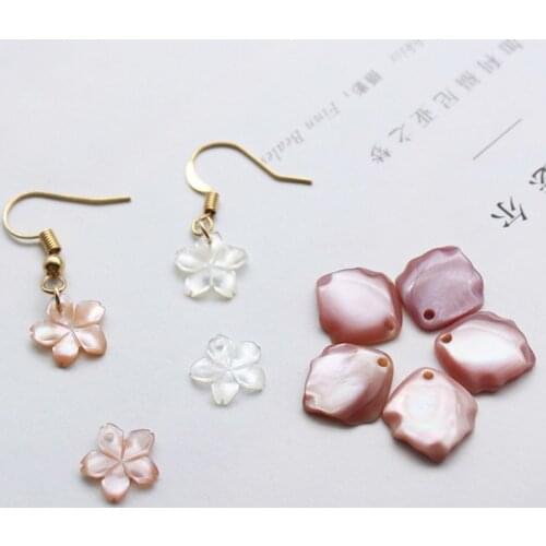 5pcs / bag natural mother-of-pearl pendant small cherry petal shape jewelry making DIY necklace earring jewelry accessory