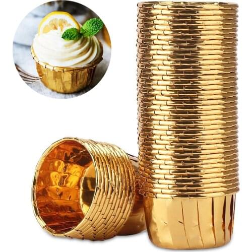 50PCs Muffin Cupcake Paper Cups Oilproof Cupcake Liner Baking Muffin Box Cup Holder Party Tray Cake Mold Wrapper Decorating Tool