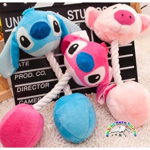 6PCS pink blue purple interactive pet funny dog chew toys plush toys dog squeaky toy large dog rope toys