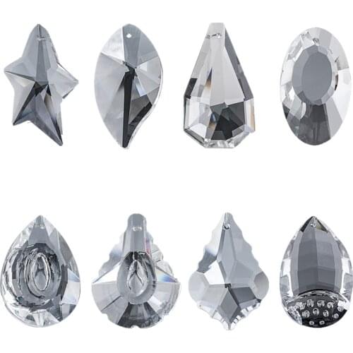 8pcs Window Hanging Crystal Suncatcher Octagon Beads Chain Sphere Chandelier Lamps Light Pendant Curtain Wedding Decoration Gift