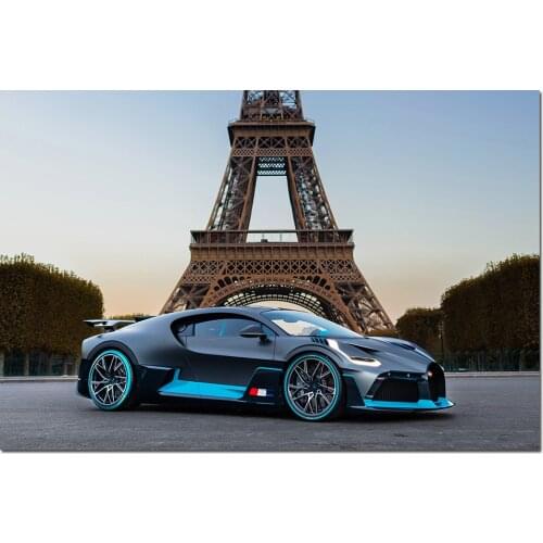 Bugatti Divo in Paris Photo Supercar Poster Wall Art Canvas Painting Wall Pictures Print For Living Room Decor