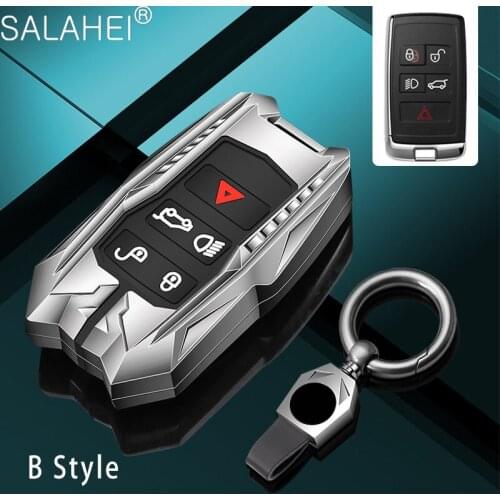 Aluminum Alloy Car Key Case For Land Rover Range Discovery 5 Sport 2Evoque Freelander 2018 2019 For Jaguar XXF XJ XE EL E-PACE
