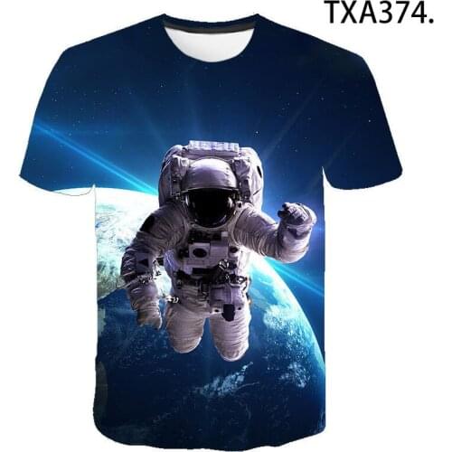 3D Printed Astronaut T shirt Men Women Children Summer Short Sleeve Galaxy Space T-shirt Casual Moon Tee Cool Boy Girl Kids Tops