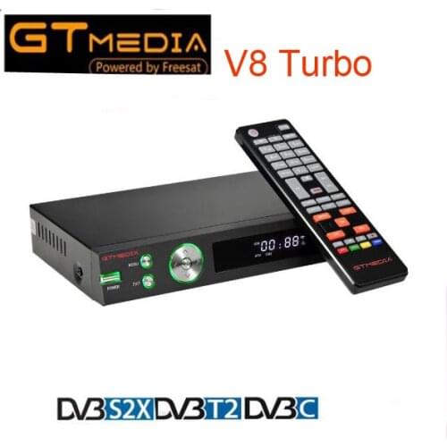 2PCS GTMedia V8 Turbo Gtmedia V8 pro2 H.265 Full HD DVB-S2 DVB-T2 DVB-C Satellite Receiver Built WiFi better freesat v8 golden