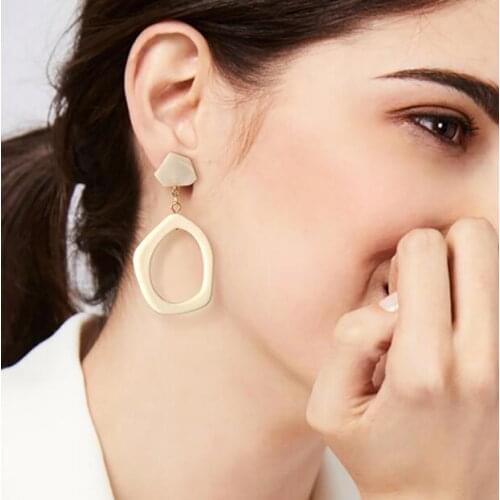 Exaggerated Big-name Geometric Hollow Irregular Paint Plate Pendant Earrings Simple Earrings Bohemian Womens Fashion Jewelry