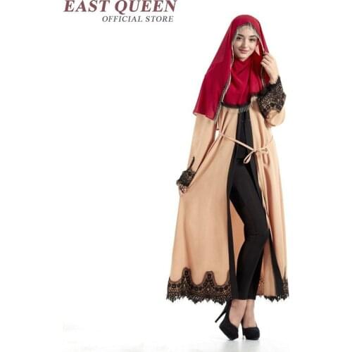Fashion Muslim Abaya Dubai Islamic Clothing for Women Lace Decorated Muslim Clothes Dress Robe Adult NN0395 HE
