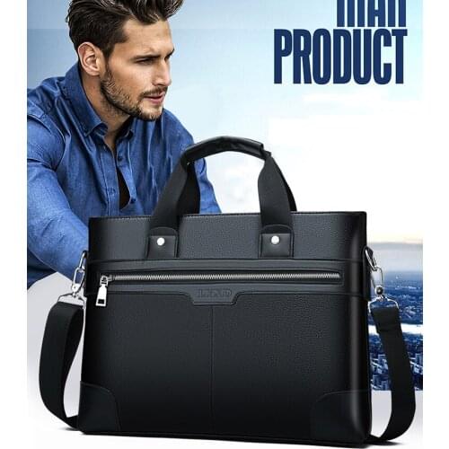 Men PU Leather Shoulder Fashion Business Bags Handbags Black Bag Men For Document Leather Laptop Briefcases Bag