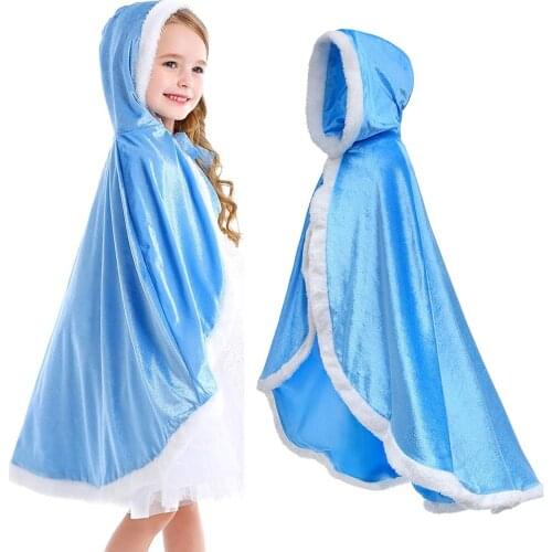 Princess Cloak with Hood Girls Cape Kid Toddler Costume Dress up for Halloween Christmas Carnival Cospaly Capes