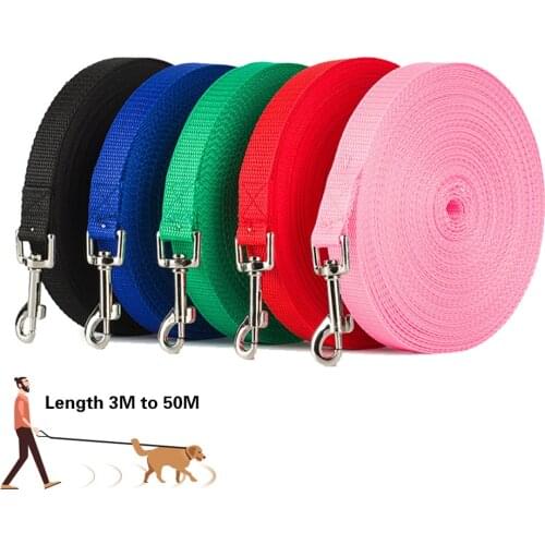 Nylon dog leash training walk running dog lead rope 3M 6M 9M 10M 15M 20M 30M 50M long leash for pet puppy cat medium large dogs