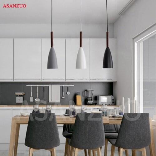 Nordic modern dining-room Suspension Luminaire pendant lamp bar artistic lamp bedroom hot household aluminum wood droplight