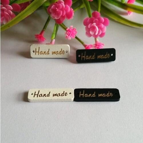 NEW 120pcs/lot 2 holes natural wood buttons "Hand made" Scrapbooking sewing accessories decoration Scrapbooking