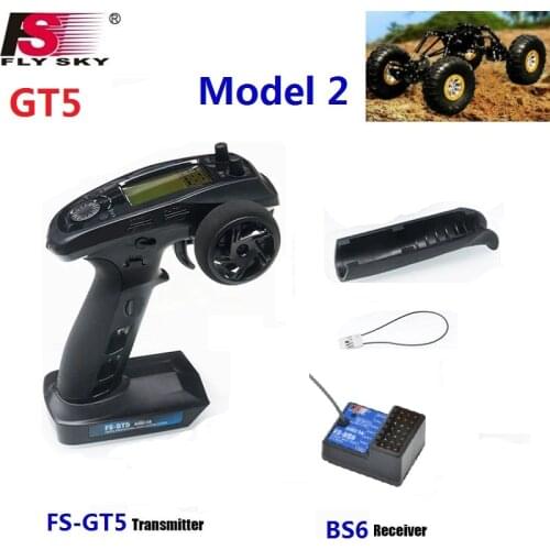 Newest Flysky FS-GT5 2.4G 6CH Transmitter with FS-BS6 6CH Receiver Built-in Gyro Fail-Safe for RC Car Boat