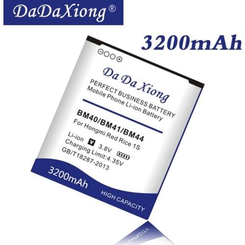 Da Da Xiong Original 3200mAh BM41 Battery for Xiaomi 2A Mi2A/Xiaomi Hongmi Red Rice 1S 4.7"/Redmi 2 Mobile Phone Battery