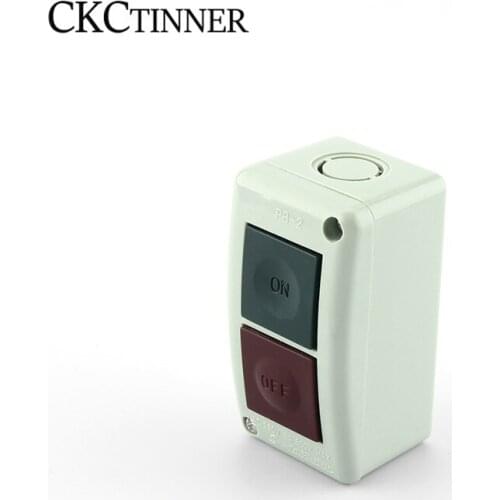 Button Switch PB-2 Self-reset Two Position Button box AC 250V 3A Amp ON/OFF Momentary Motor Control switch with plastic box P231