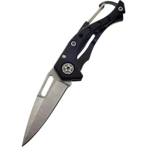 Dobeli Stainless Steel Portable Folding Knife Aluminum Handle Keychain Key Ring EDC Fruit Knife Camping outdoor Tools