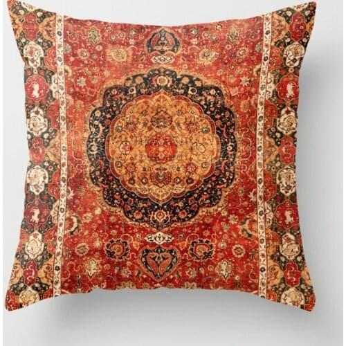 Seley 16th Century Antique Persian Carpet Decorative Pillowcases Cotton Linen Throw Pillow Case Home Sofa Decor Pillowcase