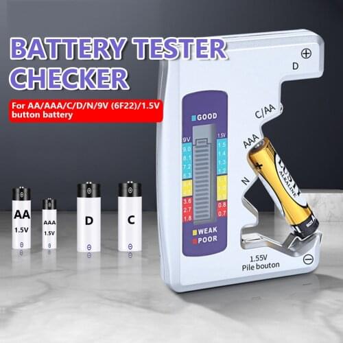 Universal Digital Tester Analyzer Display Capacitance Diagnostic C D N AA AAA 9V 1.5V Button Cell Battery Capacity Detector Tool