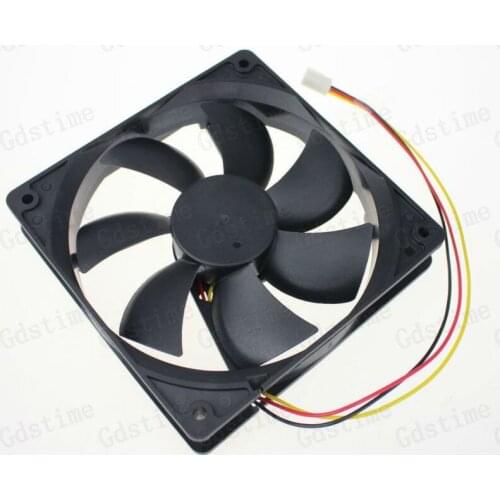 100 pieces Gdstime 3Pin 120mm PC Fan 12V 120x120x25mm DC Plastic Brushless Computer CPU Cooling Fan 12cm Factory Wholesale