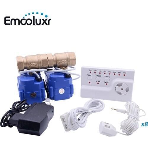 High Quality Water Flood Stopper Water Leak Alarm System with Double 3/4" Brass Ball Valve(DN20) for Hot and Cold Water