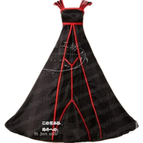 Fate Zero Fate Stay Night Women Irisviel Von Einzbern Cosplay Costume Black Dress Wedding Gown Rode Evening Dress for Halloween