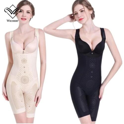 Wechery Thin Body Shaper Summer Womens Bodysuit Binders and Shapers Plus Size Breathable Slimming Underwear for Female Faja