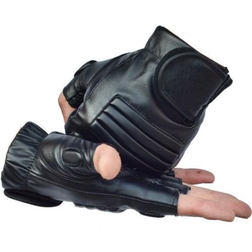 1Pair Men Black PU Leather Weight Lifting Gym Gloves Workout Wrist Wrap Sports Exercise Training Fitness Wholesale