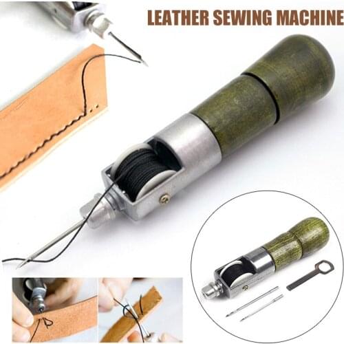 1pc Newest DIY Leather Craft Tool Hand Sewing Machine Awl Needle Thread Edge Stitching Belt Strip Leather Repair Awl Tool