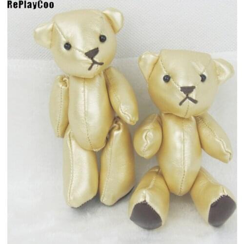10PCS/LOTMini Teddy Bear Stuffed Plush Toys 12cm Small Bear Stuffed Toys pelucia Pendant Kids Birthday Gift Party Decor GMR029