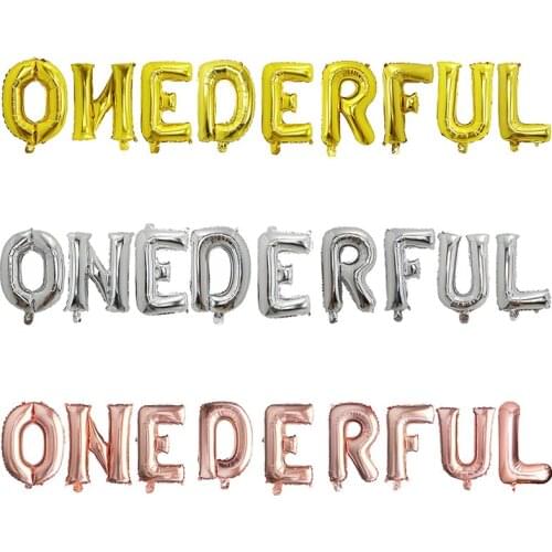 16inch ONEDERFUL letter balloons Rose Gold Balloons Gold Silver Balloons Party Garland Balloon baby shower 1st birthday supplies