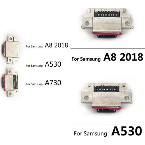 2PCS Mic USB Charging Port Socket Plug Dock Connector Flex Cable Replacaement Parts For Samsung A8 2018 A530 A730