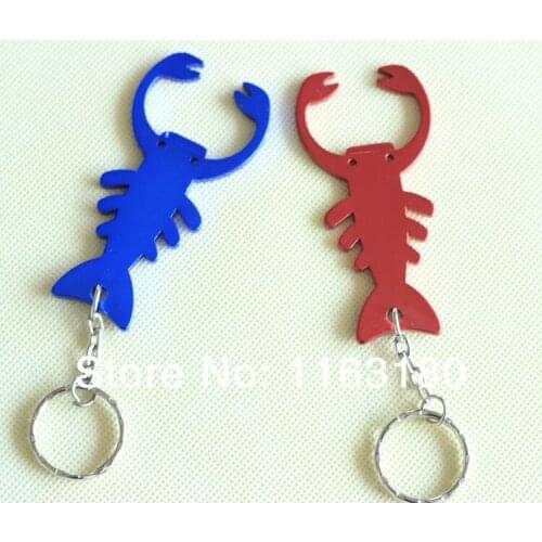 240 Pcs/lot good quality Lobster Metal Bottle Opener Can opener with Keyring Keychain Promotional Gift--Free shipping