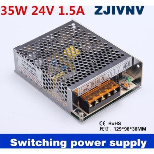 35W 24V 1.5A Single output switching power supply 24v transformer 220v 24v regulated power adapter for LED Strip CNC (s-35-24)
