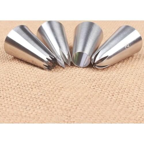 4Pcs/ Set 304 Stainless Steel Cake Nozzle Home DIY Cookie Cake Decorating Accessories Icing Piping Cream NozzlevBakery Tools