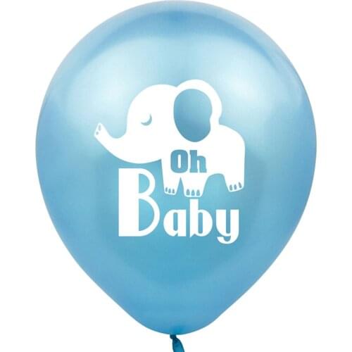 50pcs 12 inch 2.8g elephant OH BABY Latex Balloon birthday party decoration baby shower party supplies gender reveal balloon