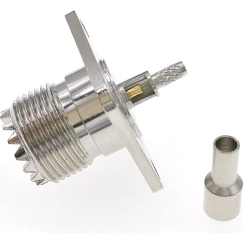 50pcs UHF Female Jack SO239 Flange 4 Hole Panel Mount Crimp RG316 RG174 LMR100 RF Connector