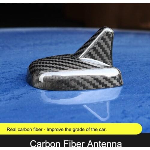 QHCP Shark Fin Antenna Decoration Carbon Fiber Material Car Roof Accessory For Ford Mustang 2015 2016 2017 2018 2019 Car Styling