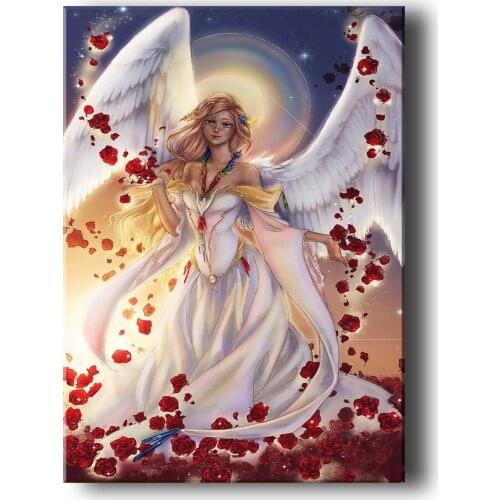 5d diy diamond painting White angel girl full square round diamond embroidery mosaic for 2021 New arrivals gift home decor A2315